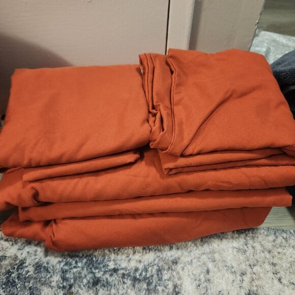 Burnt Orange Bed Sheet Set - King Size - Picture 1 of 1